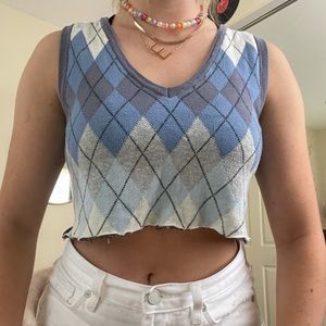 Thrifted cropped sweater vest